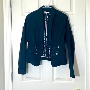 Women’s Black Jacket Size 6 Cotton Casual Blazer Size Medium Excellent Condition